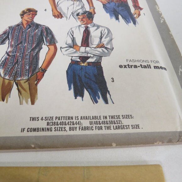 Simplicity 8725 Clothing Pattern Extra Tall Mens 38-44 Shirt UNCUT - Picture 7 of 12